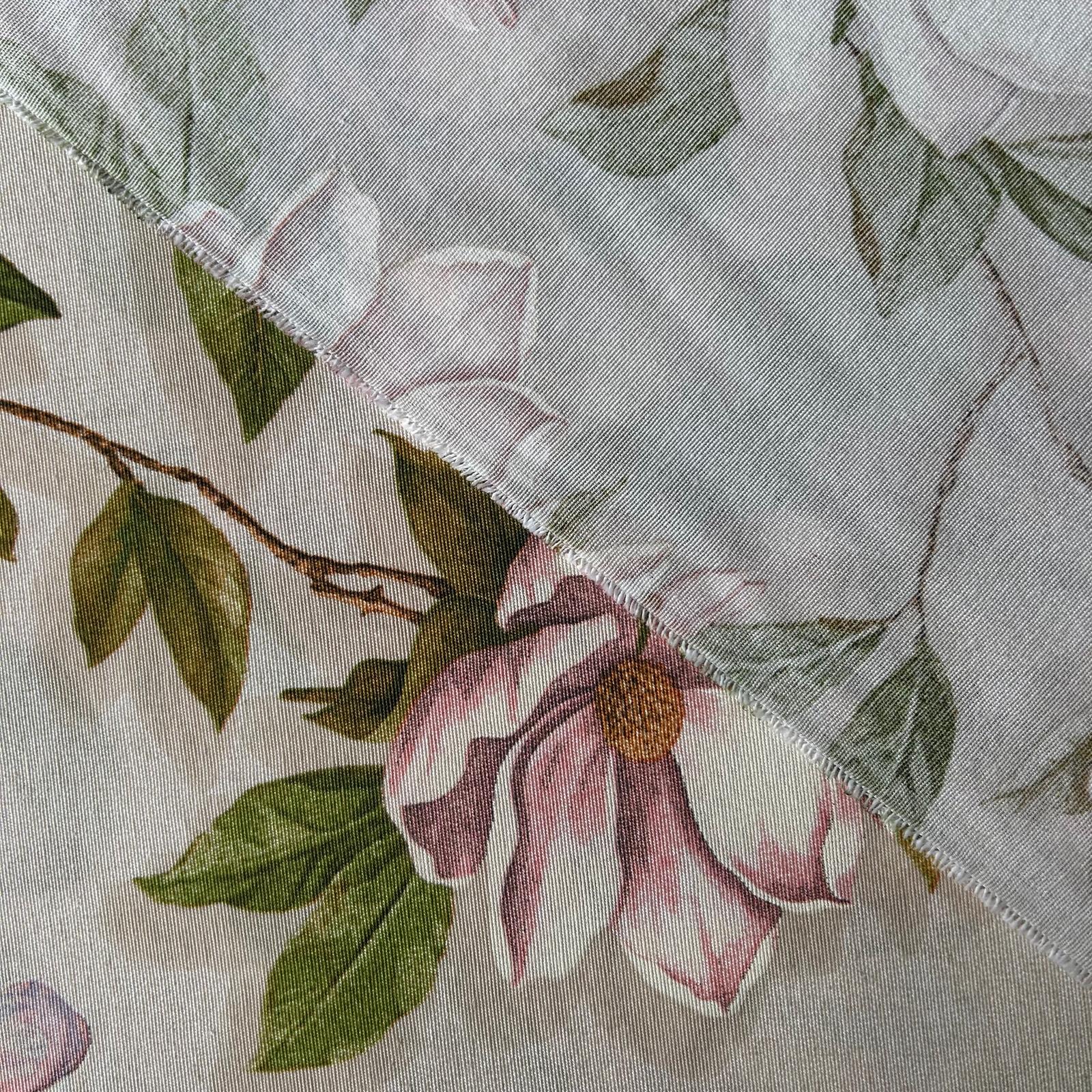 Loneta de decoração - Floral - Verde&Rosa