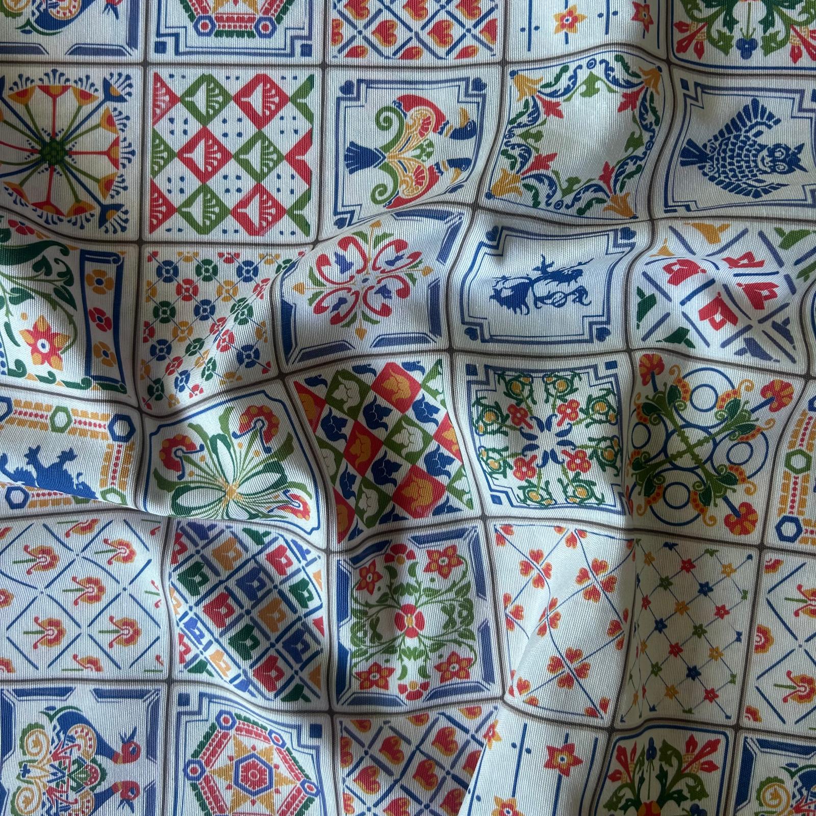 Loneta de Decoração Digital -Azulejaria Tradicional Portuguesa