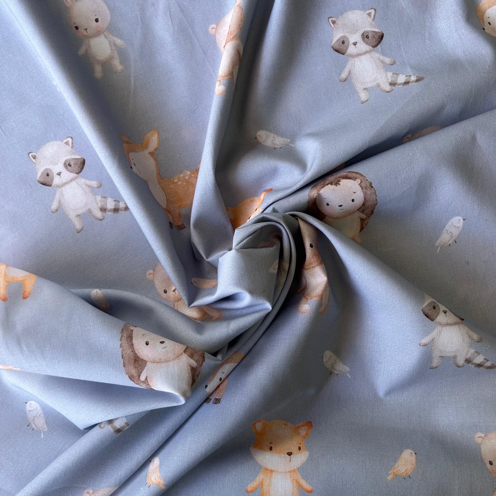 Algodão Estampado - Azul
