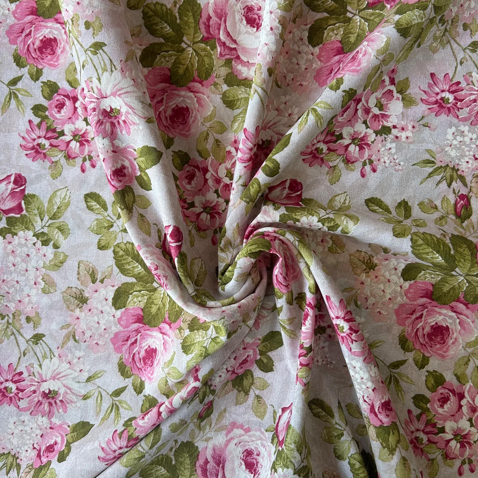 Loneta de decoração-Floral-Rosa