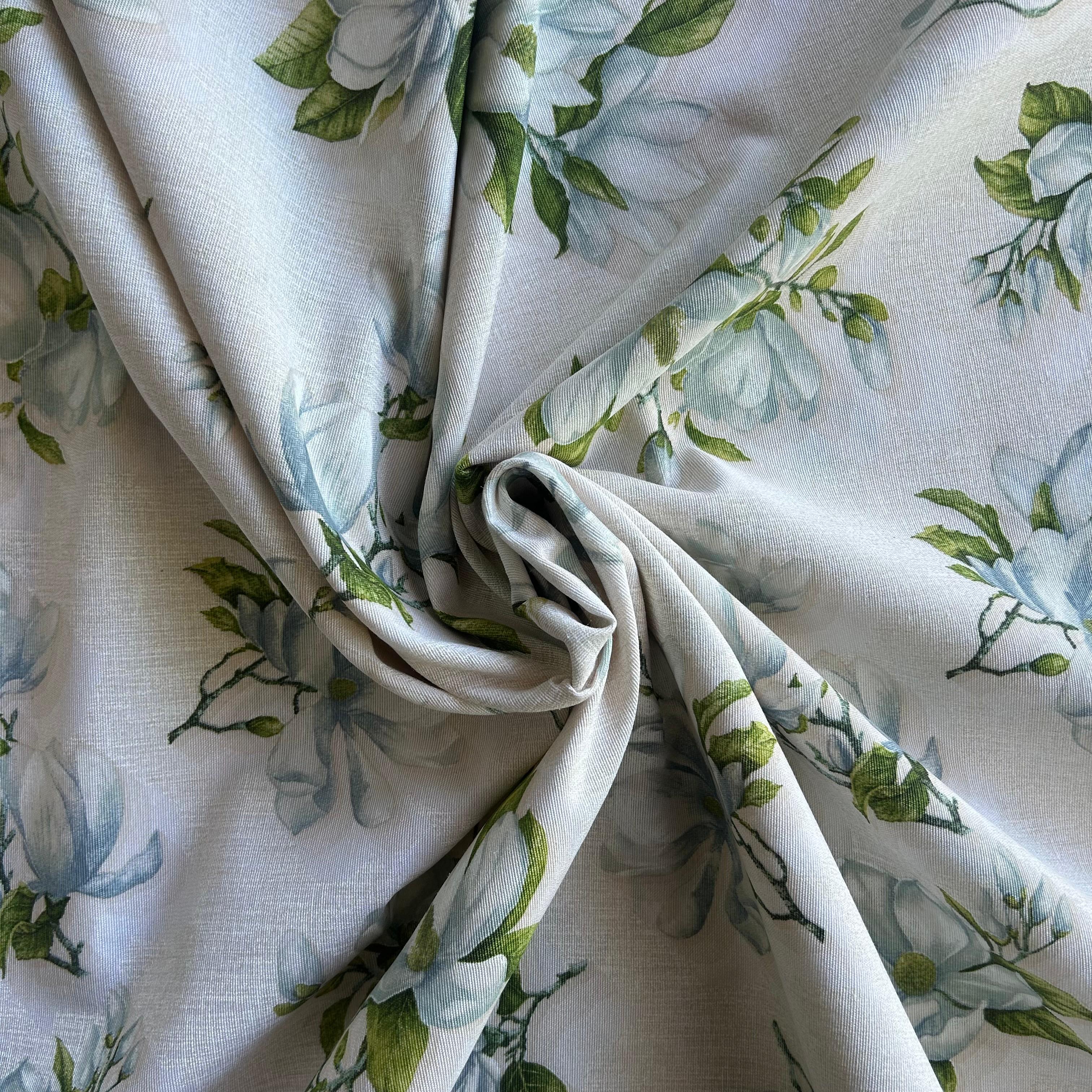 Loneta de decoração - Floral - Verde&Azul