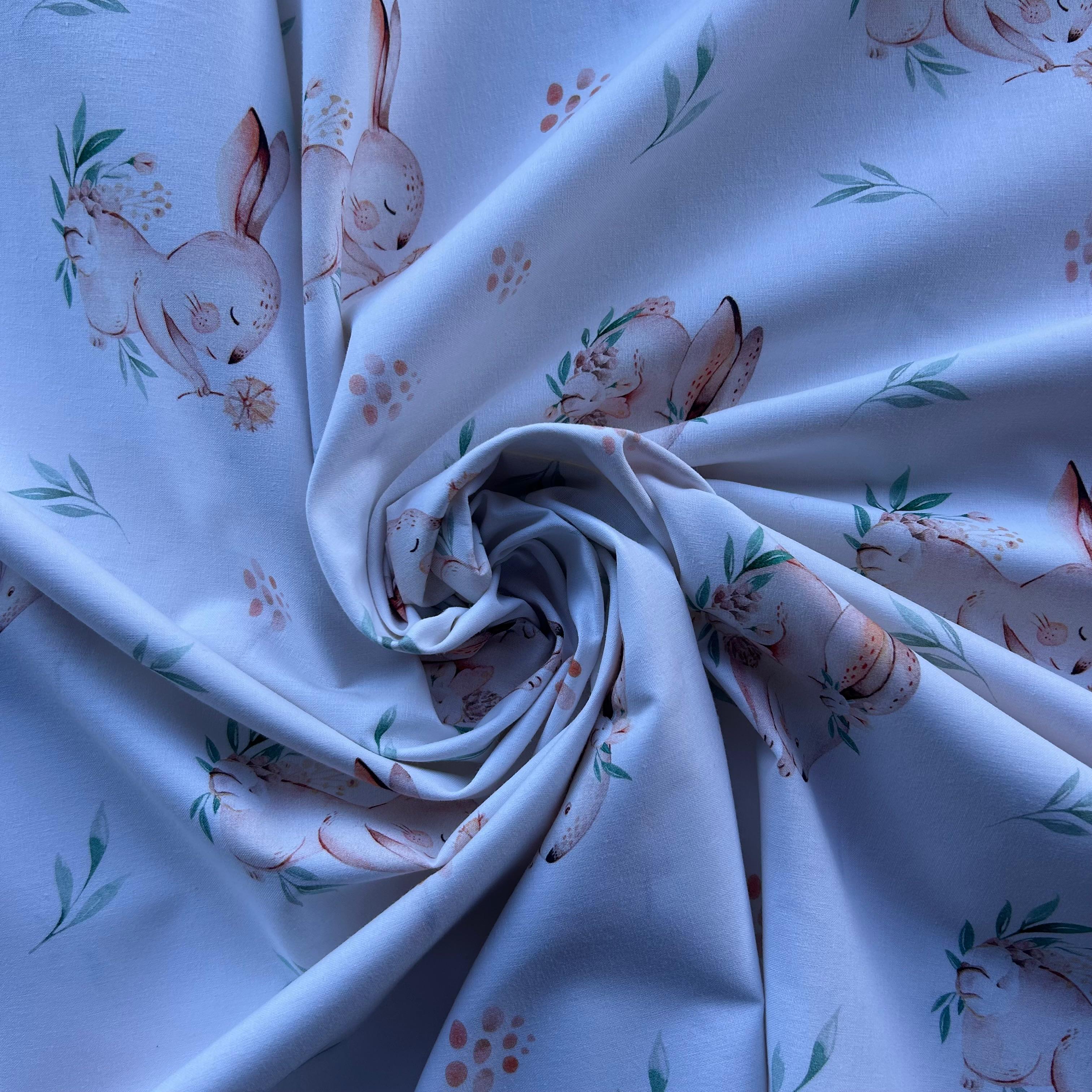 Algodão Estampado Coelho Branco
