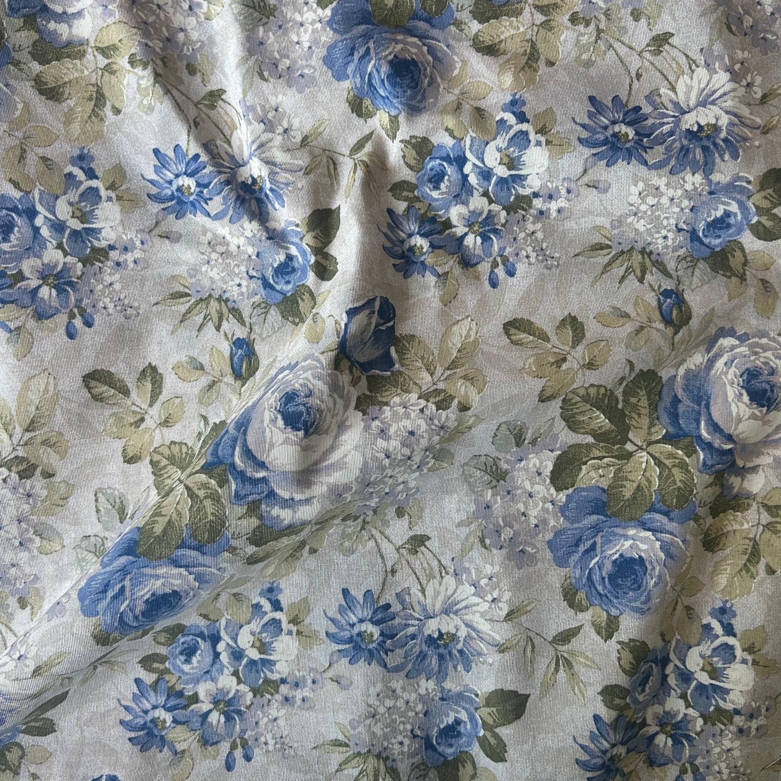 Loneta de decoração-Floral-Azul