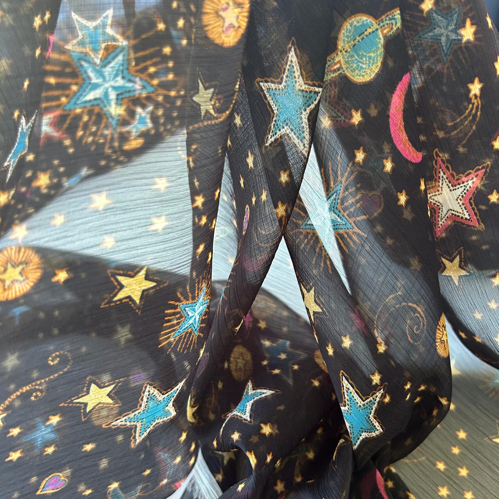 Retalho Camiseiro Estampado Estrelas