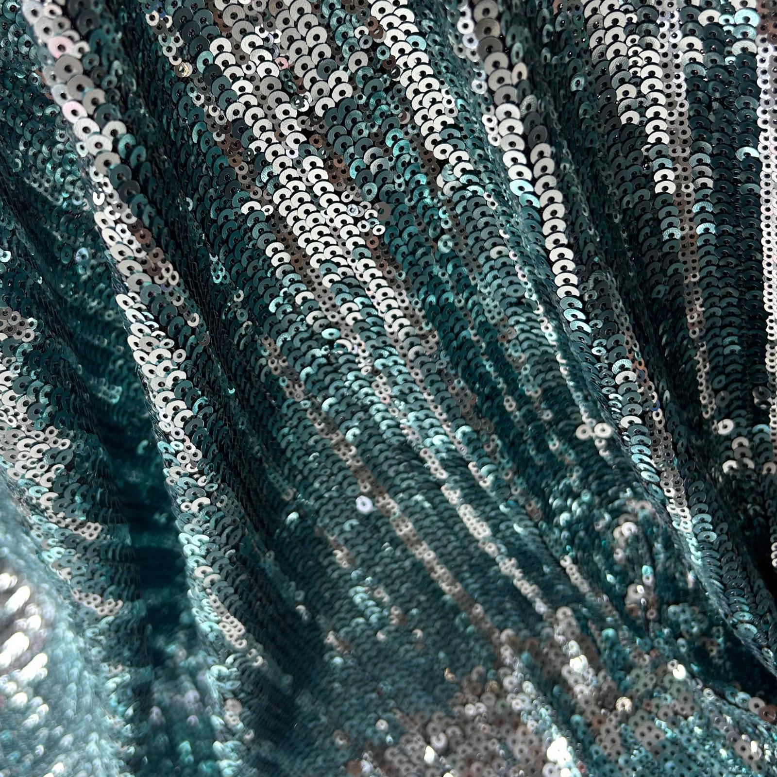 Renda de Cerimónia com Lantejoulas  Azul Claro