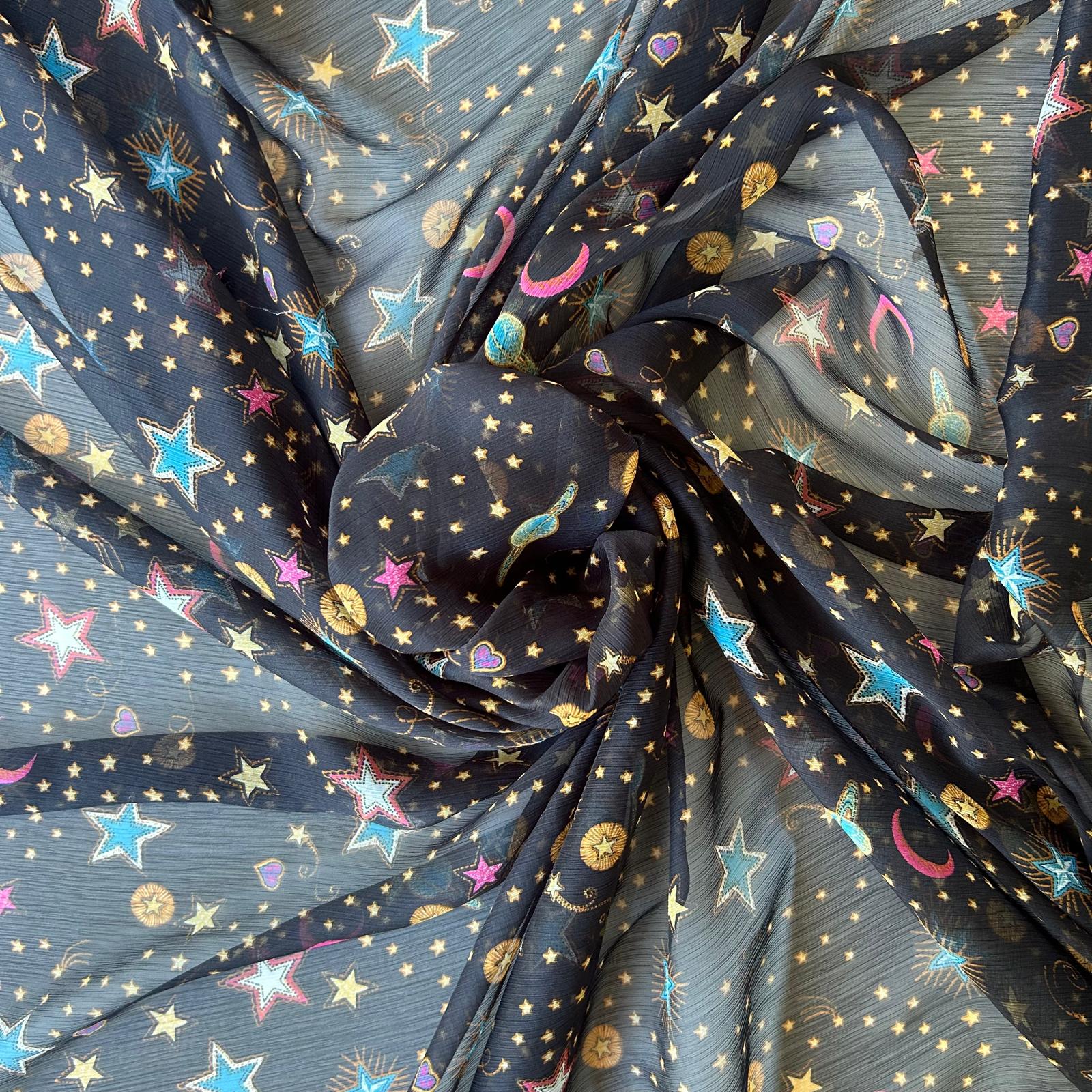 Retalho Camiseiro Estampado Estrelas