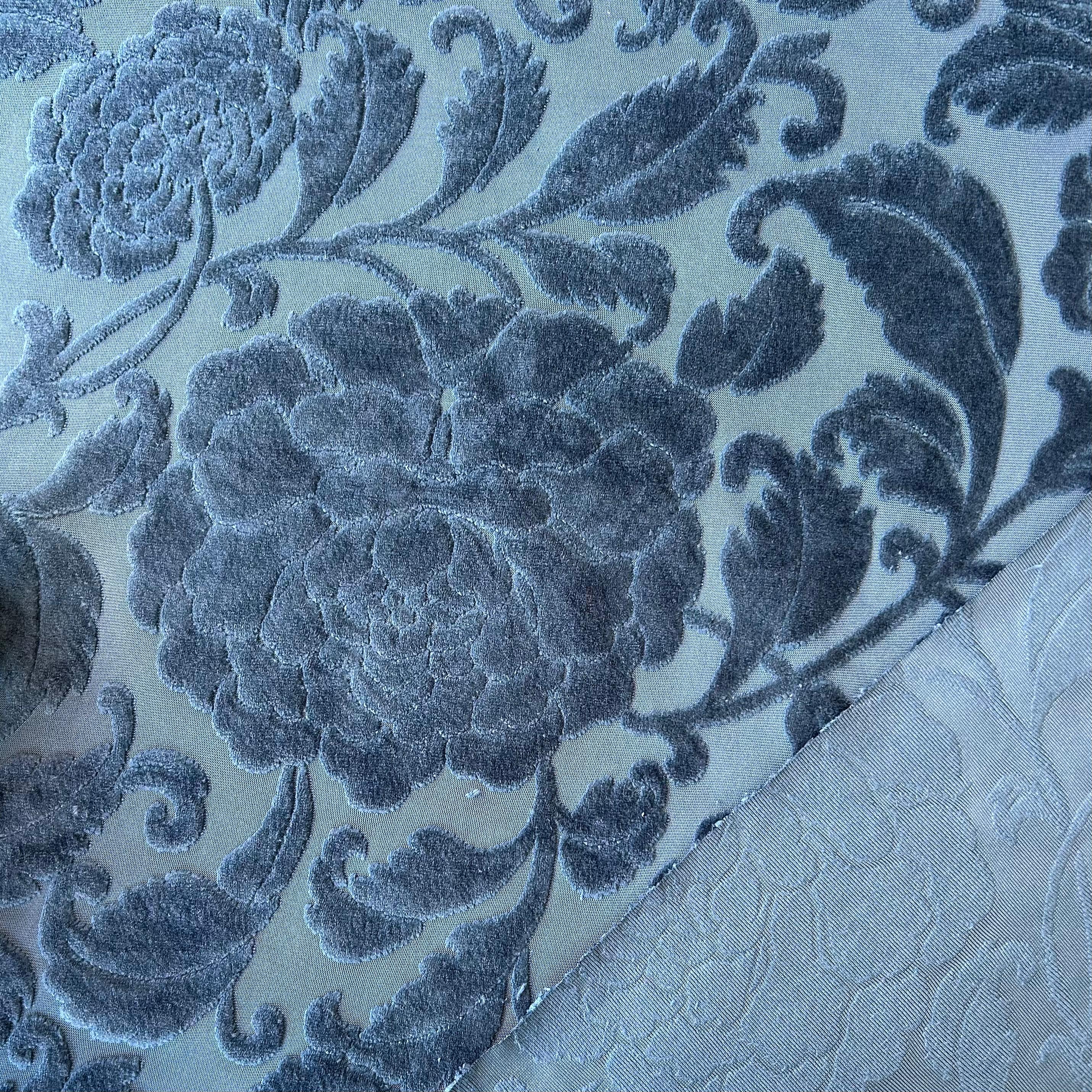 Veludo damasco para decoração Azul Petróleo