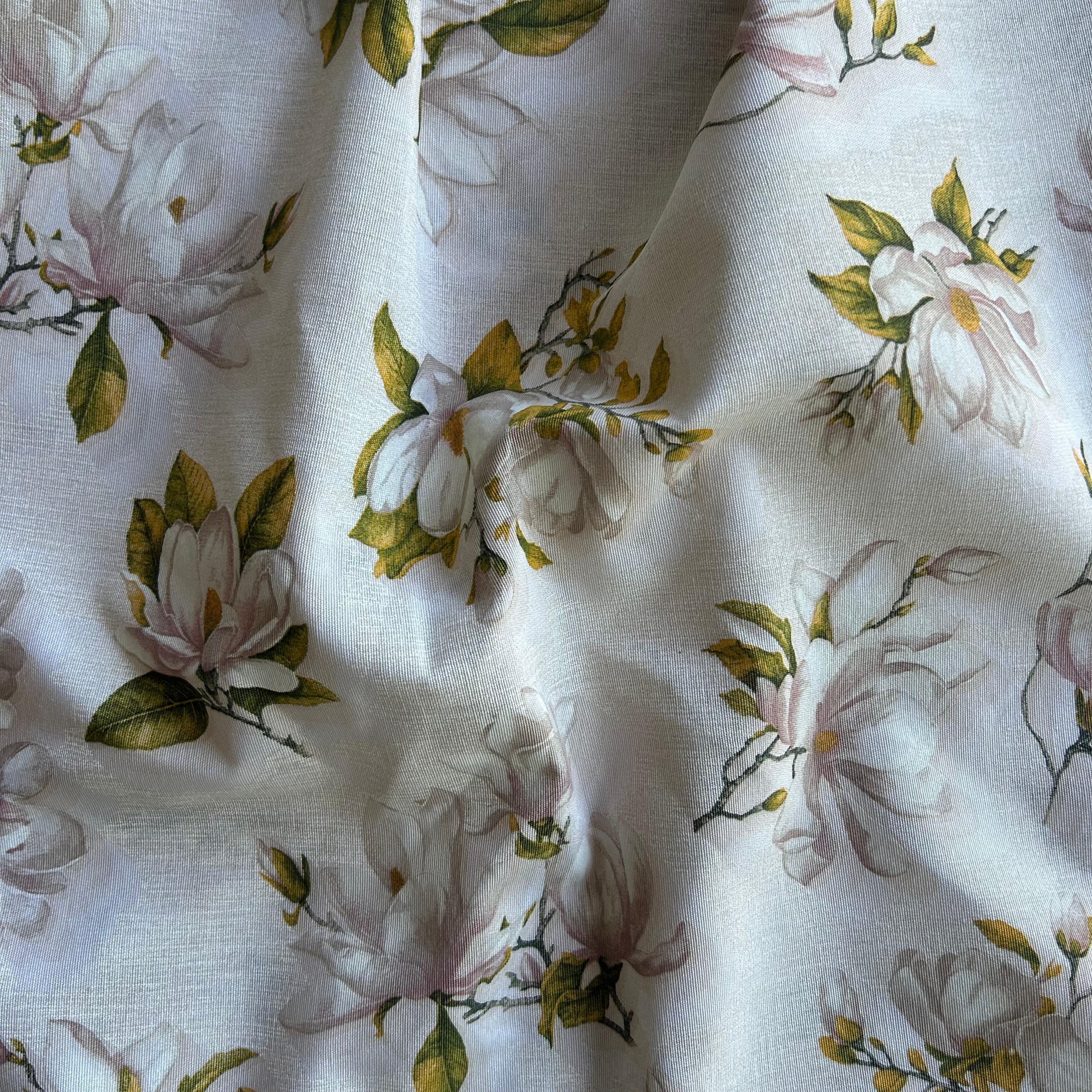 Loneta de decoração - Floral - Verde&Rosa