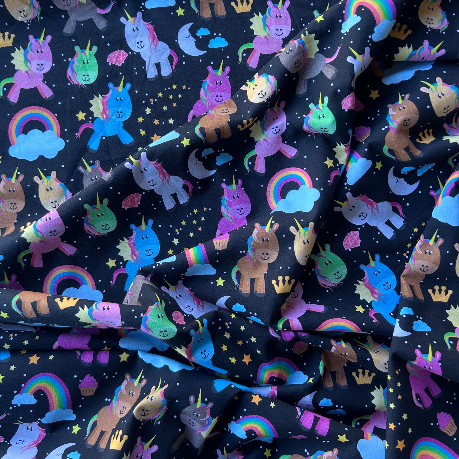 Algodão Estampado Unicornios