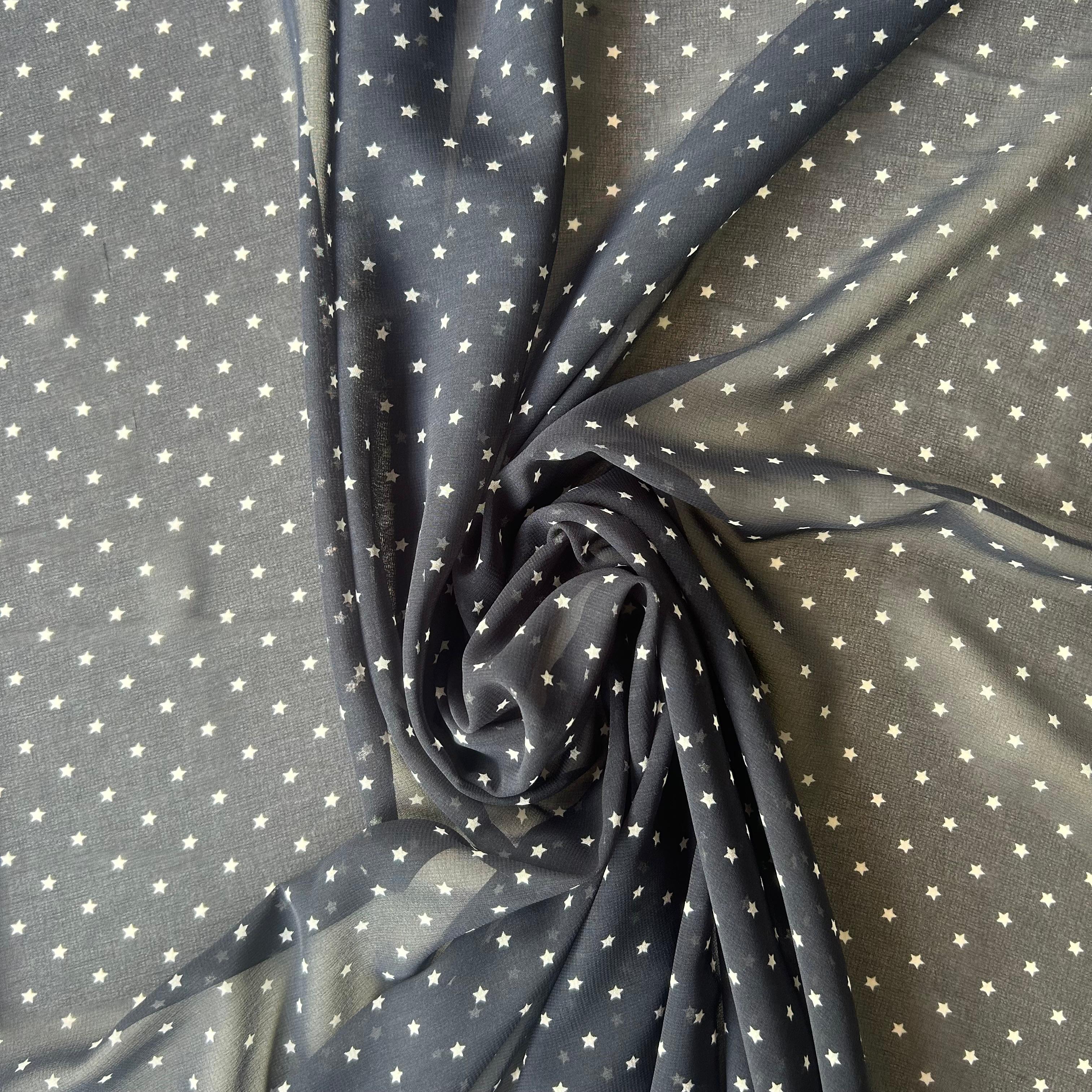 Retalho Camiseiro Translúcido - Azul -Estrelas