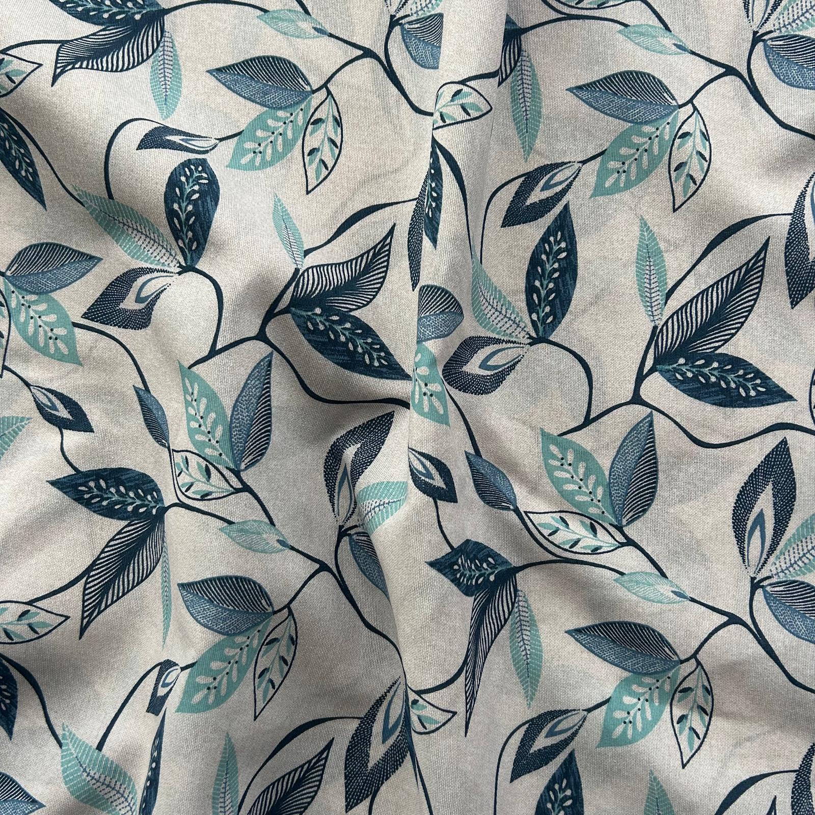 Loneta de decoração - Floral  - Azul