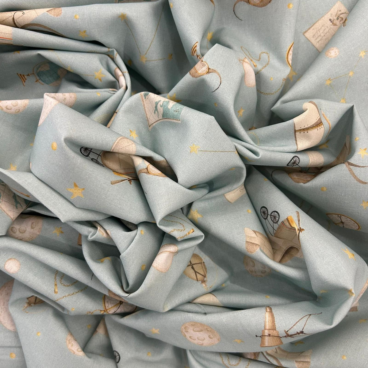 Algodão Estampado- Azul
