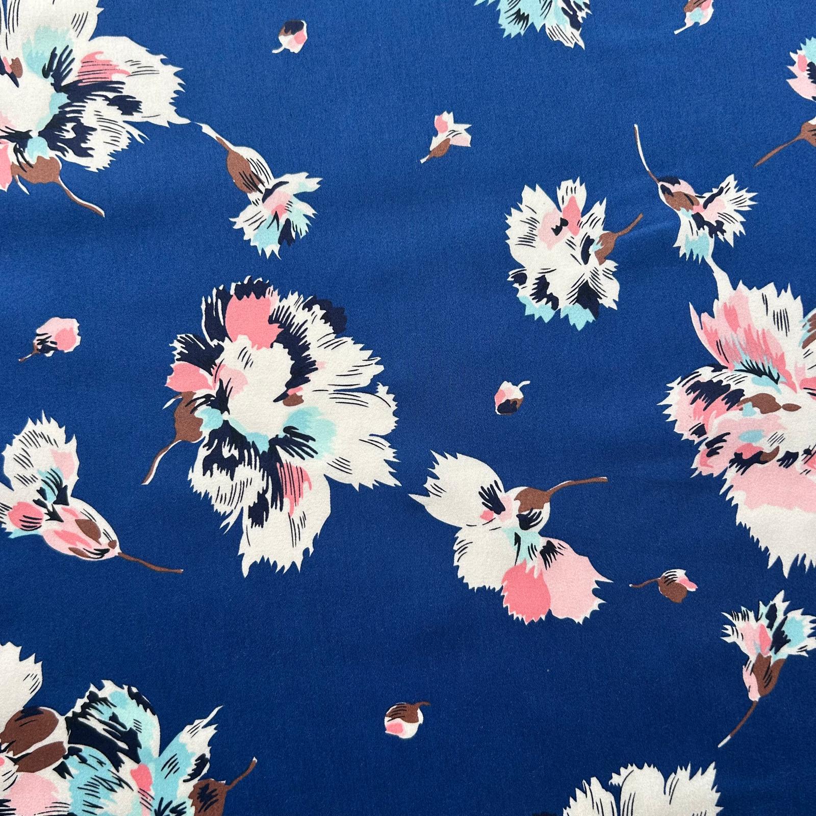 Retalho Camiseiro Azul Floral
