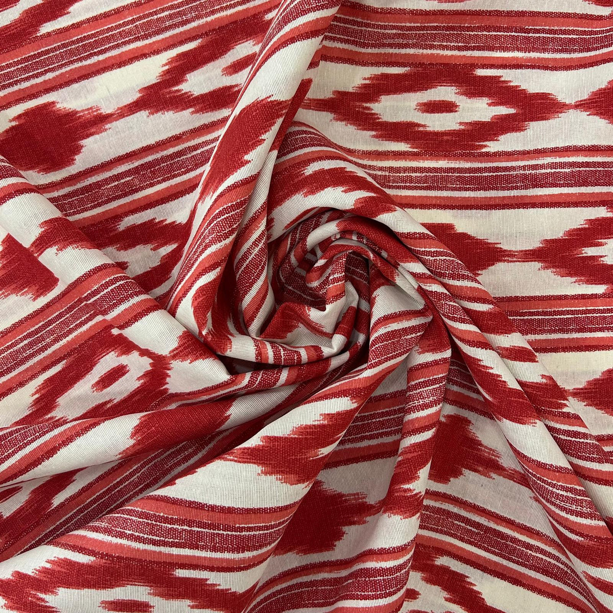 Loneta de decoração - Geometrico - Vermelho / Branco
