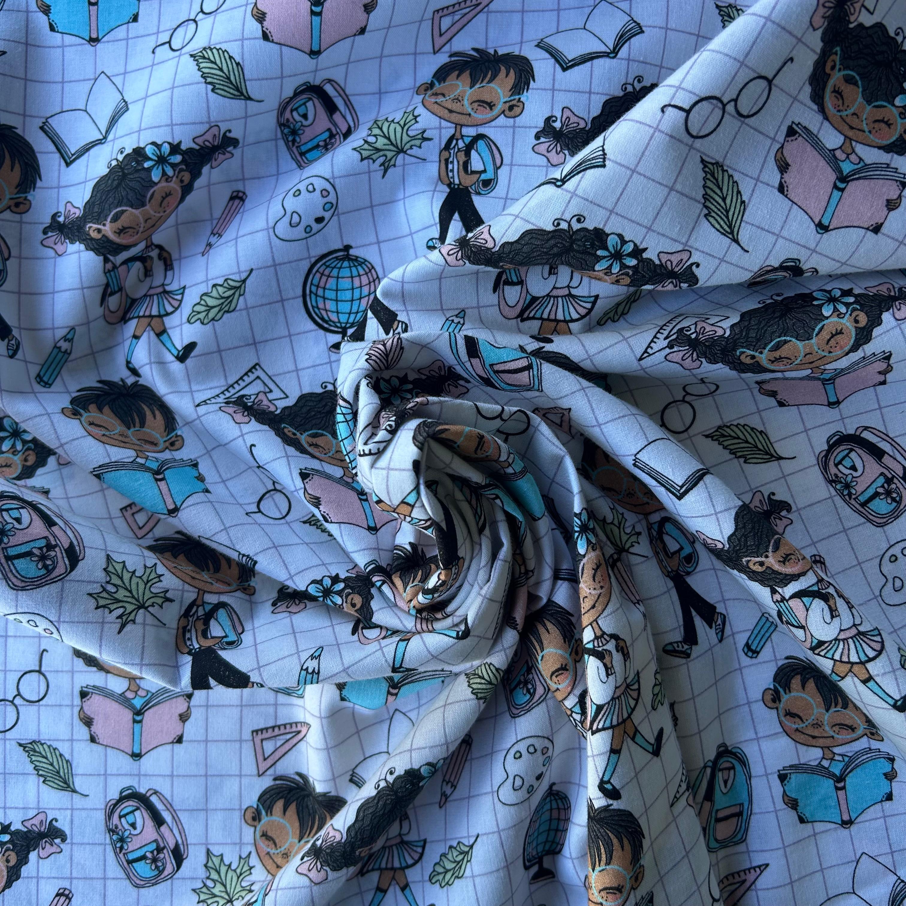 Algodão Estampado Infantil - Escola