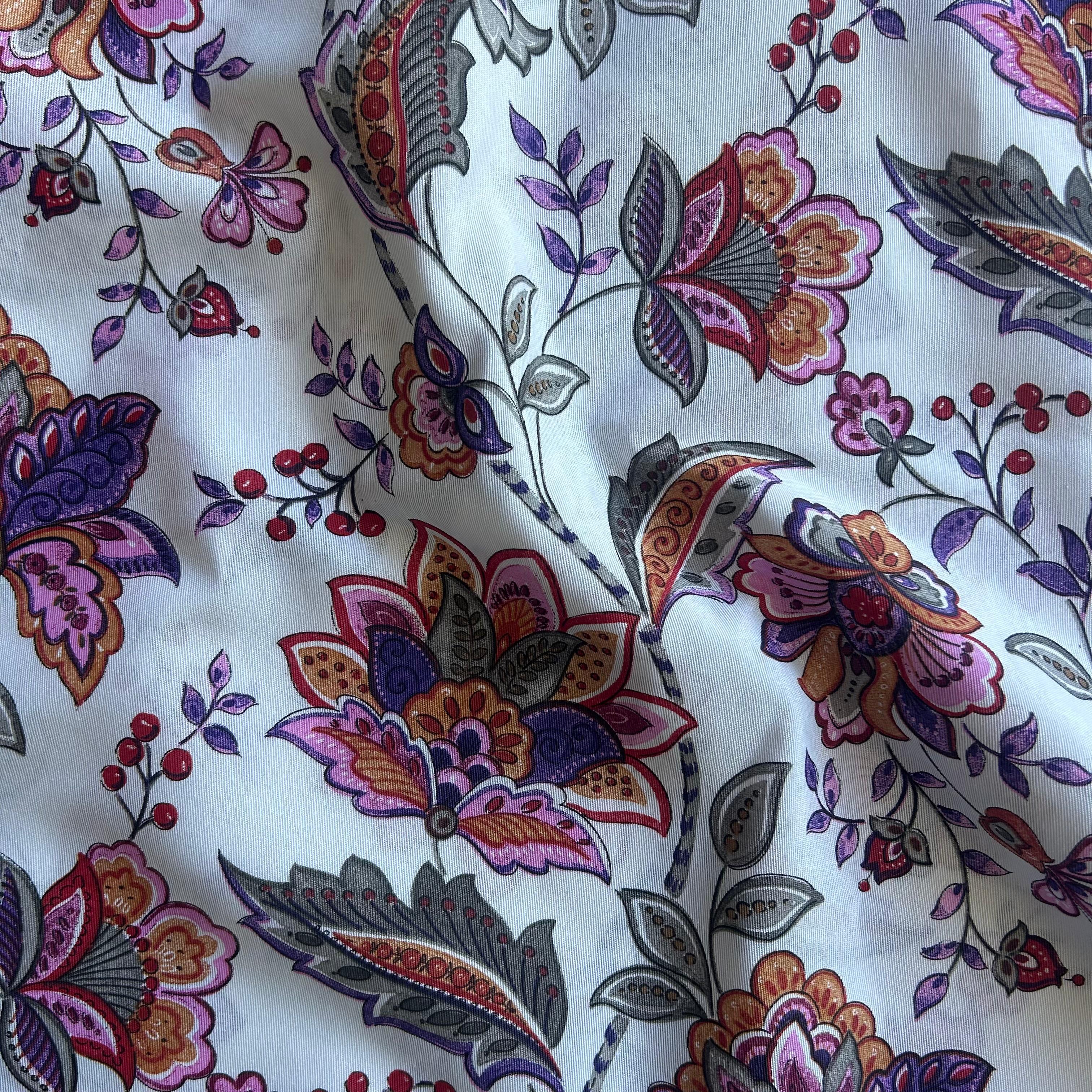 Loneta de decoração - Floral - Branco&Lilas