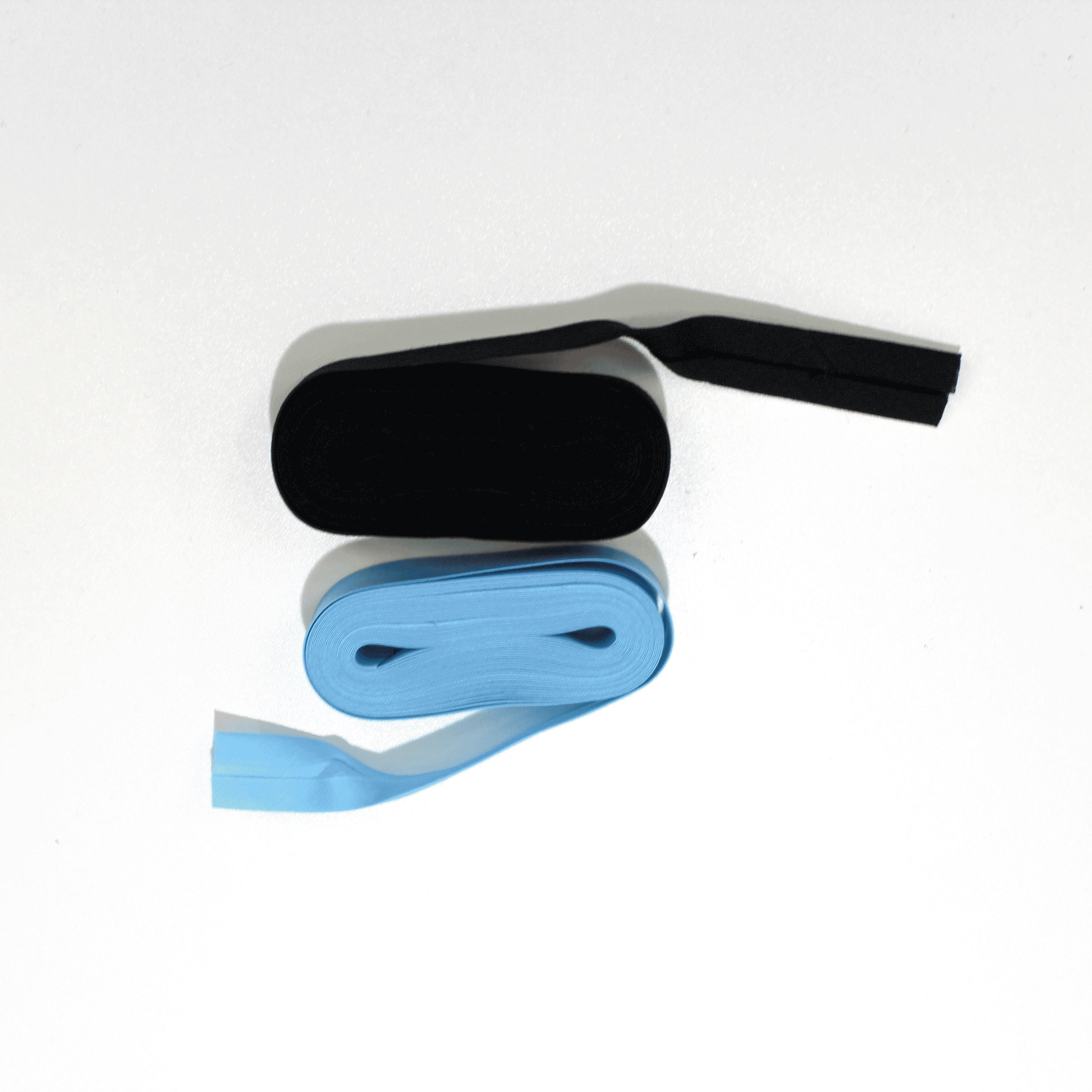 Fita Vies Algodão 18mm Preto e Azul Fita Vies Retrosaria 