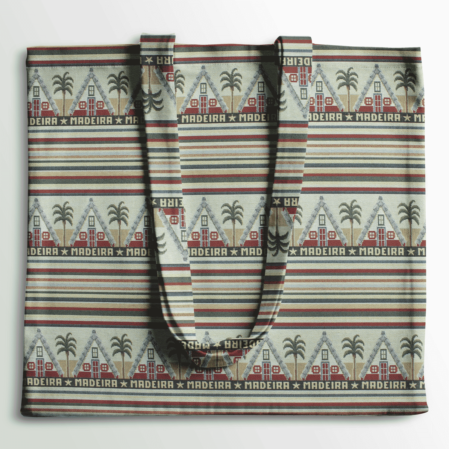 Gobelino Regional da Madeira Casas de Santana - Bege Gobelino Tecido para Decoração 