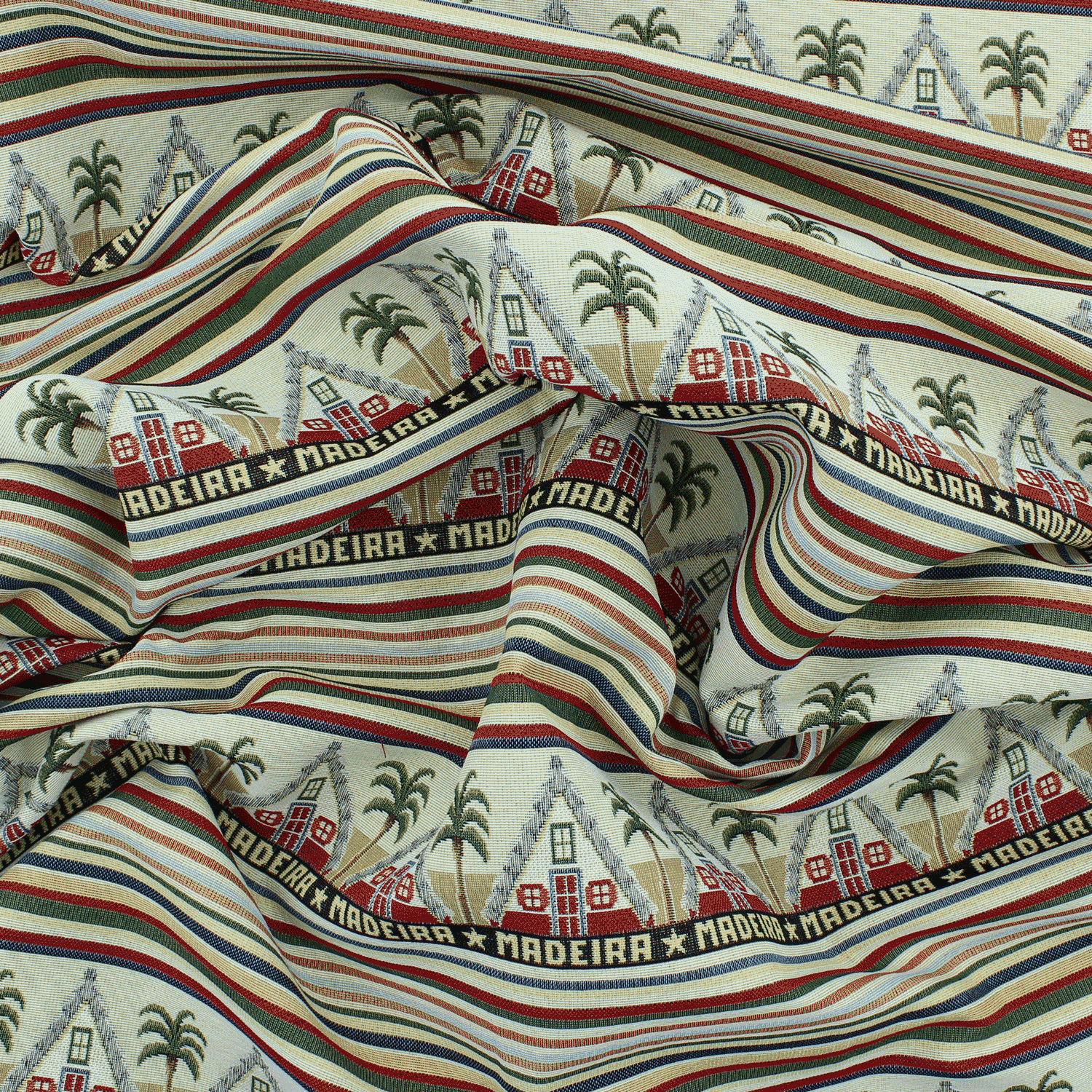 Gobelino Regional da Madeira Casas de Santana - Bege Gobelino Tecido para Decoração 