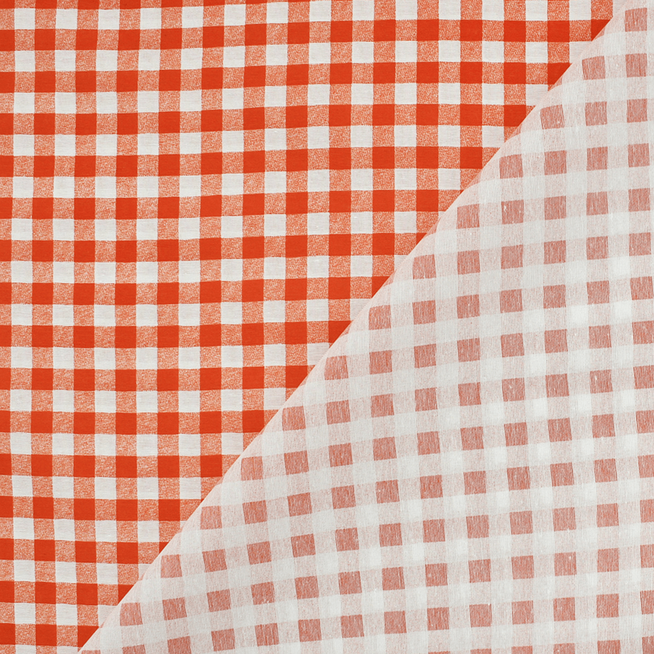 Loneta de decoração - Quadrado Vichy - Laranja Loneta Estampada Tecido para Decoração 