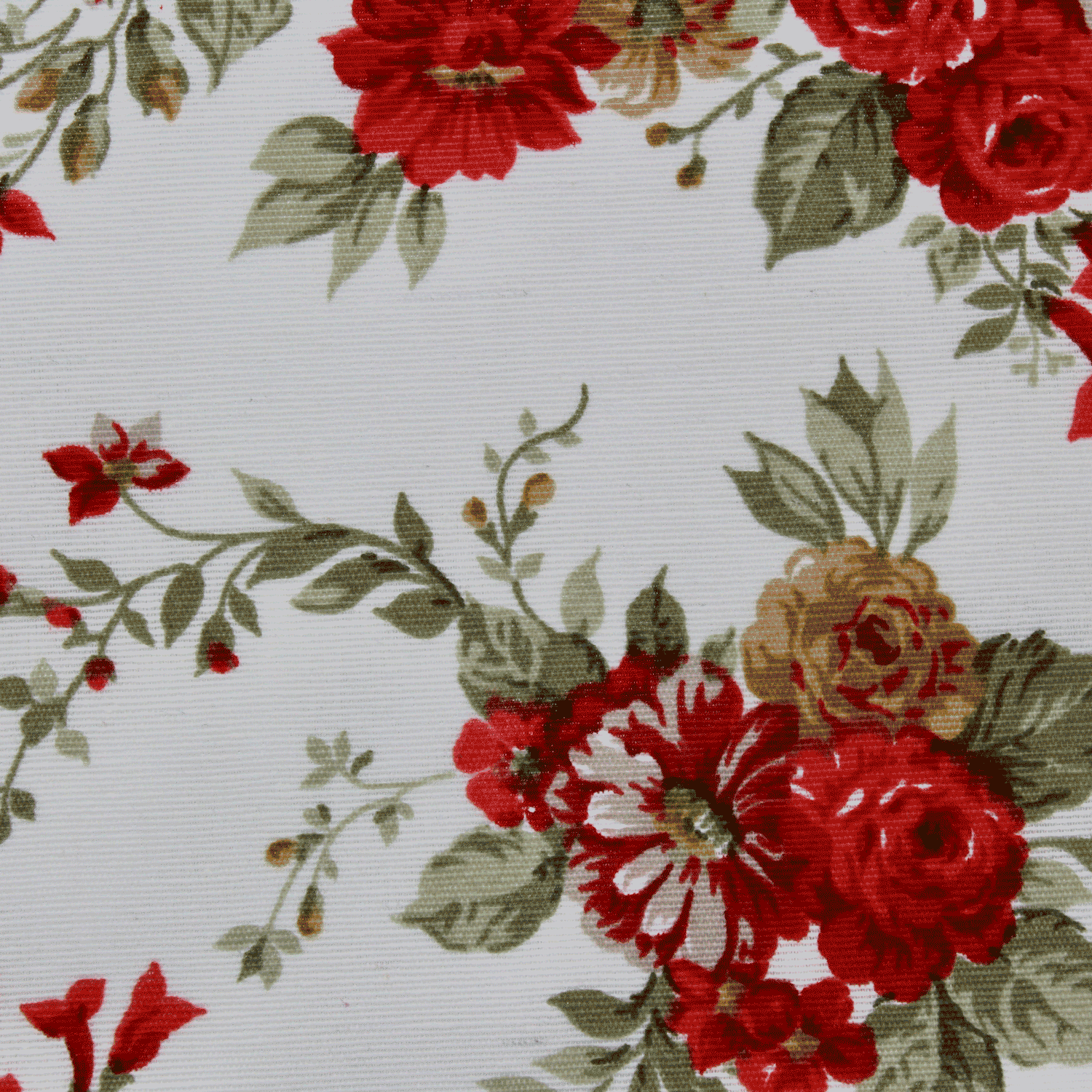 Loneta Floral - vermelho Loneta Estampada Tecido para Decoração 