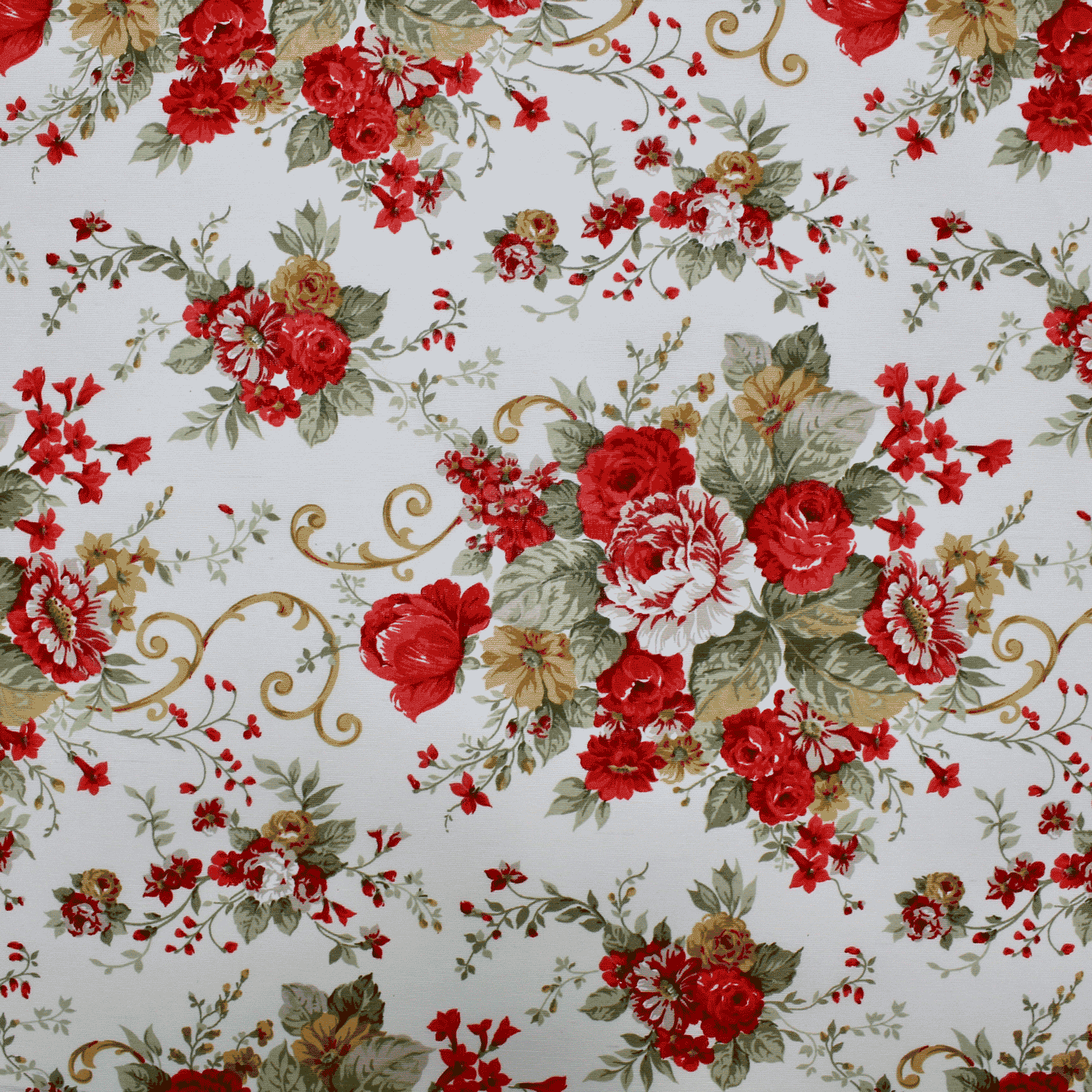 Loneta Floral - vermelho Loneta Estampada Tecido para Decoração 