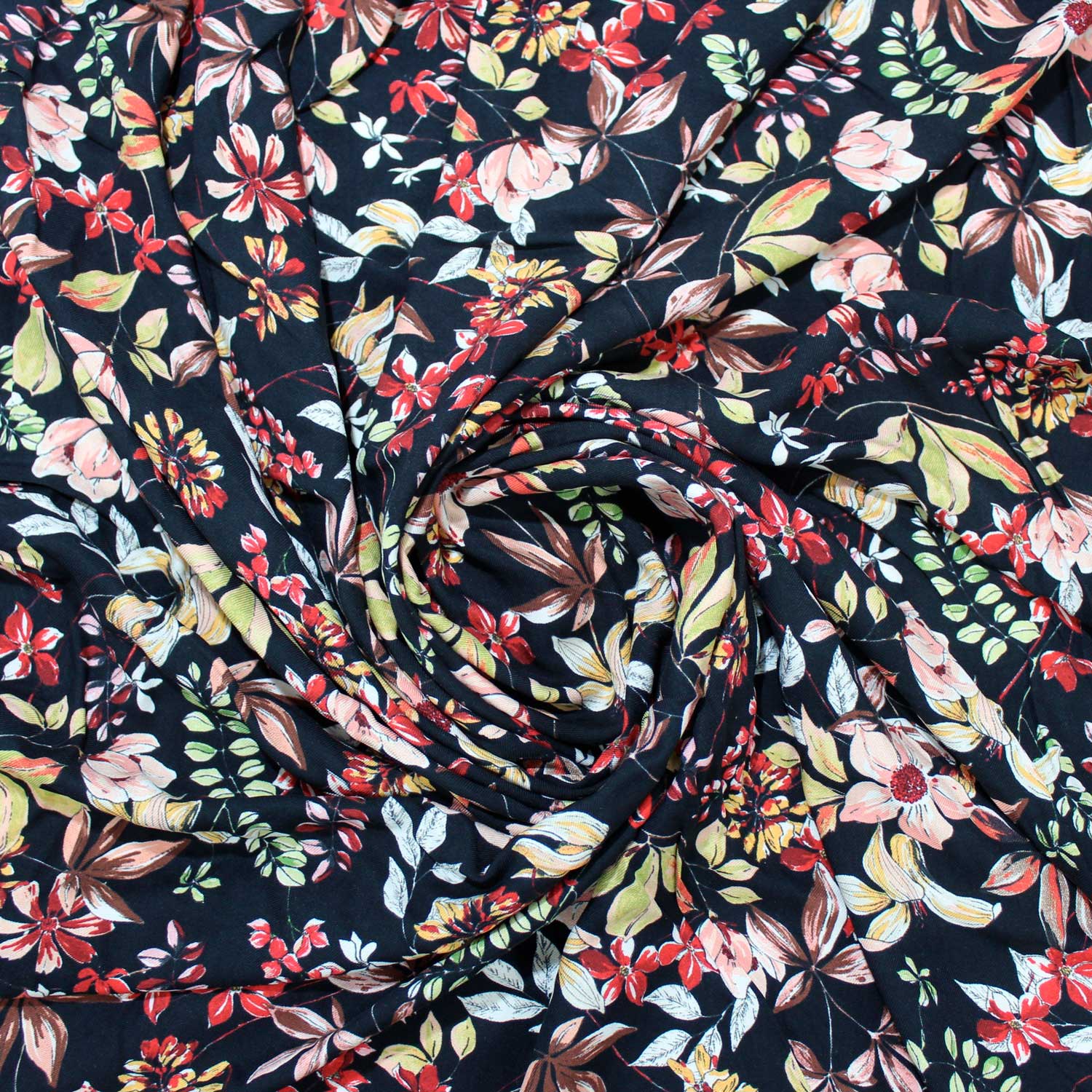 Retalho Camiseiro Viscose Floral - multi cor Retalhos Feira dos Tecidos Online 