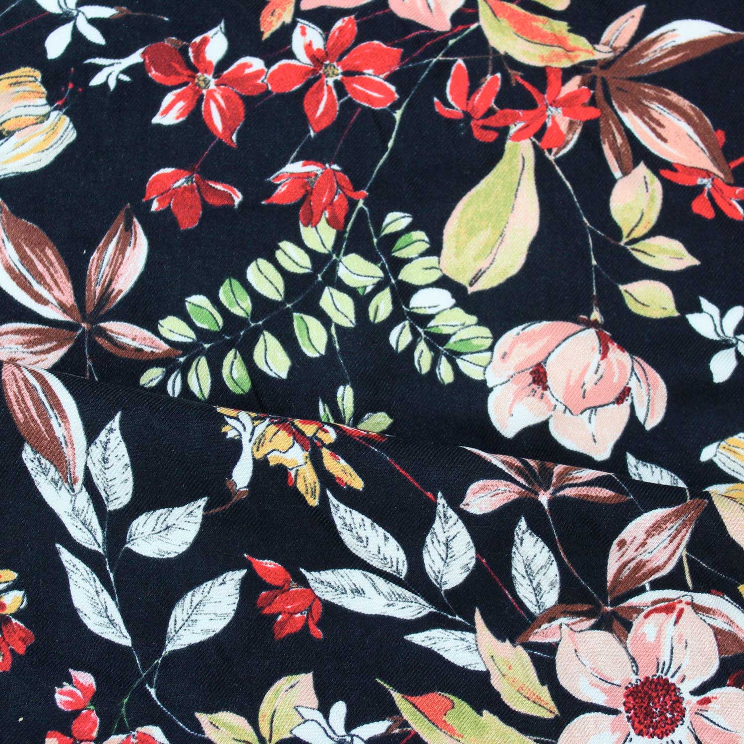 Retalho Camiseiro Viscose Floral - multi cor Retalhos Feira dos Tecidos Online 