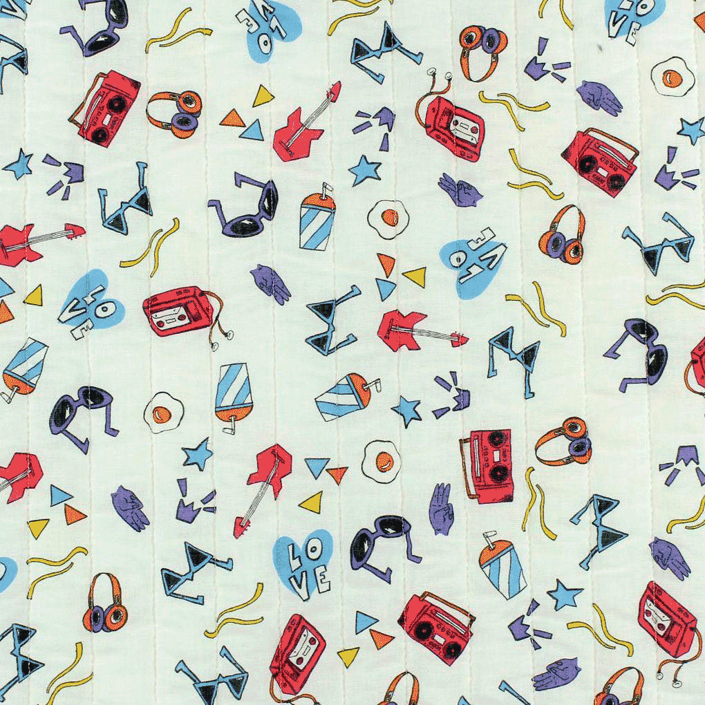 Tecido Acolchoado Estampado Algodão - Branco Acolchoados Tecido para Decoração e Vestuário 