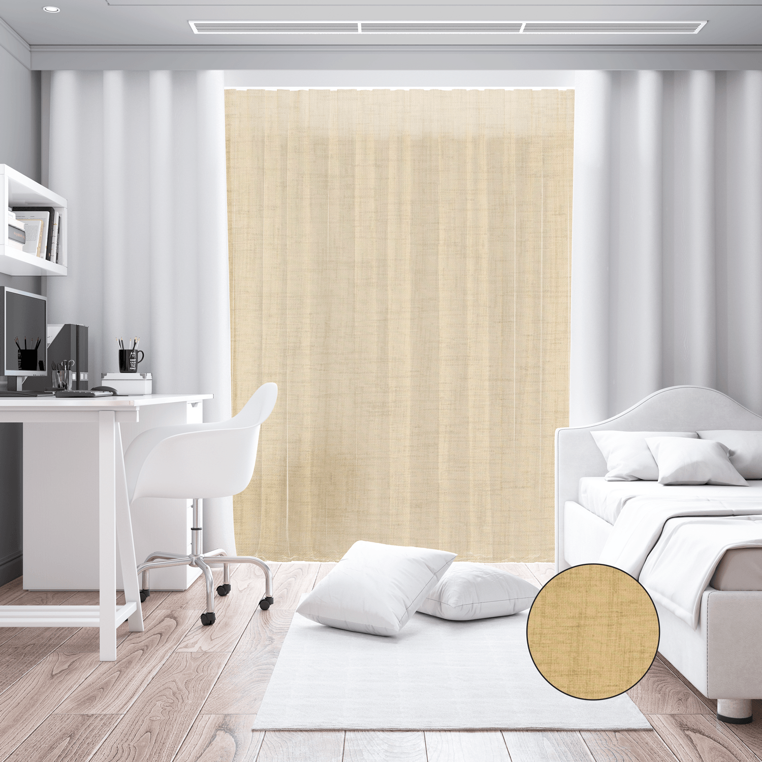 Tecido para Cortinado Alinhado Abruzzo - bege claro Cortinados Alinhados Tecido para Decoração 