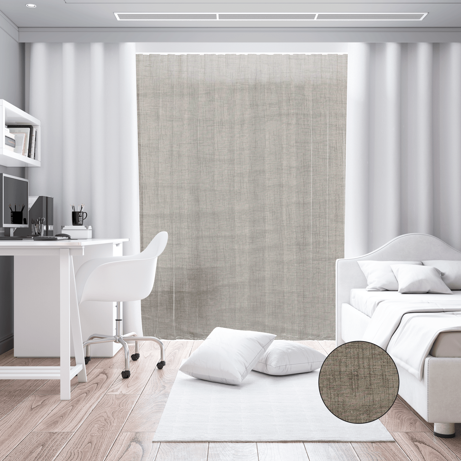 Tecido para Cortinado Alinhado Abruzzo - castanho Cortinados Alinhados Tecido para Decoração 