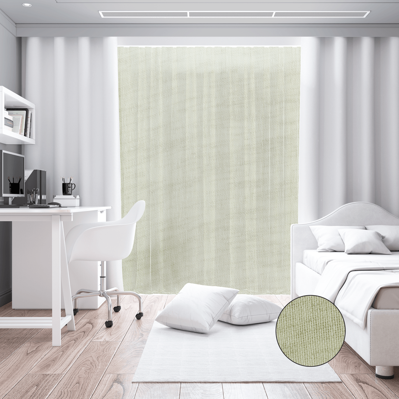 Tecido para Cortinado Alinhado Genoa - Bege Cortinados Alinhados Tecido para Decoração 