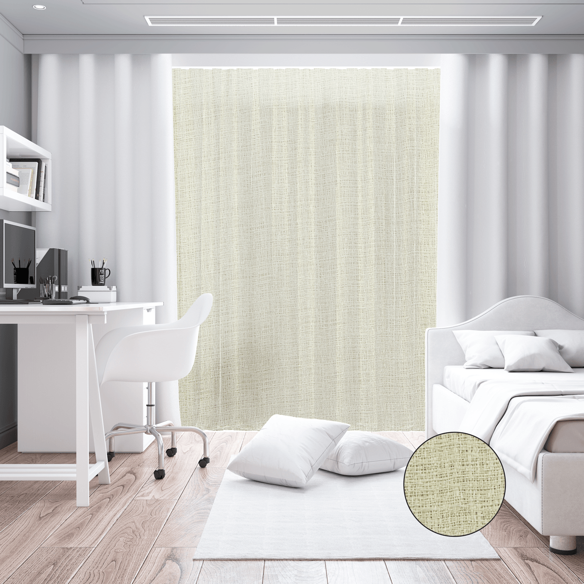 Tecido para Cortinado Alinhado Portofino - Bege Cortinados Alinhados Tecido para Decoração 