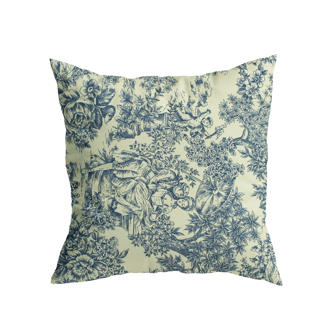 Tecido para Decoração Loneta Floral Historico - azul Decoração Feira dos Tecidos Online 