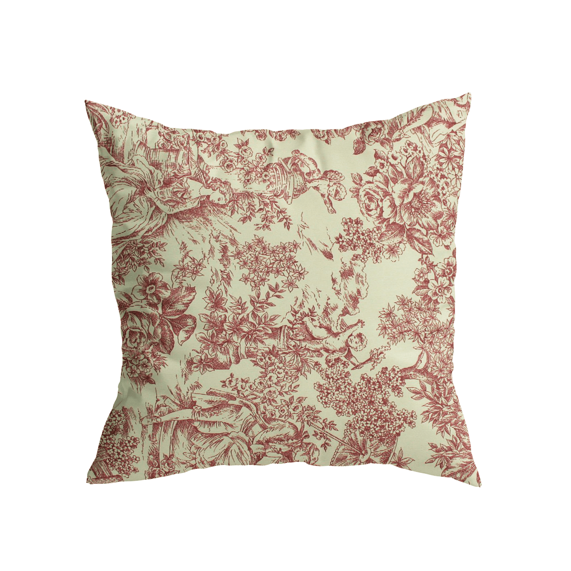 Tecido para Decoração Loneta Floral Historico - vermelho Decoração Feira dos Tecidos Online 