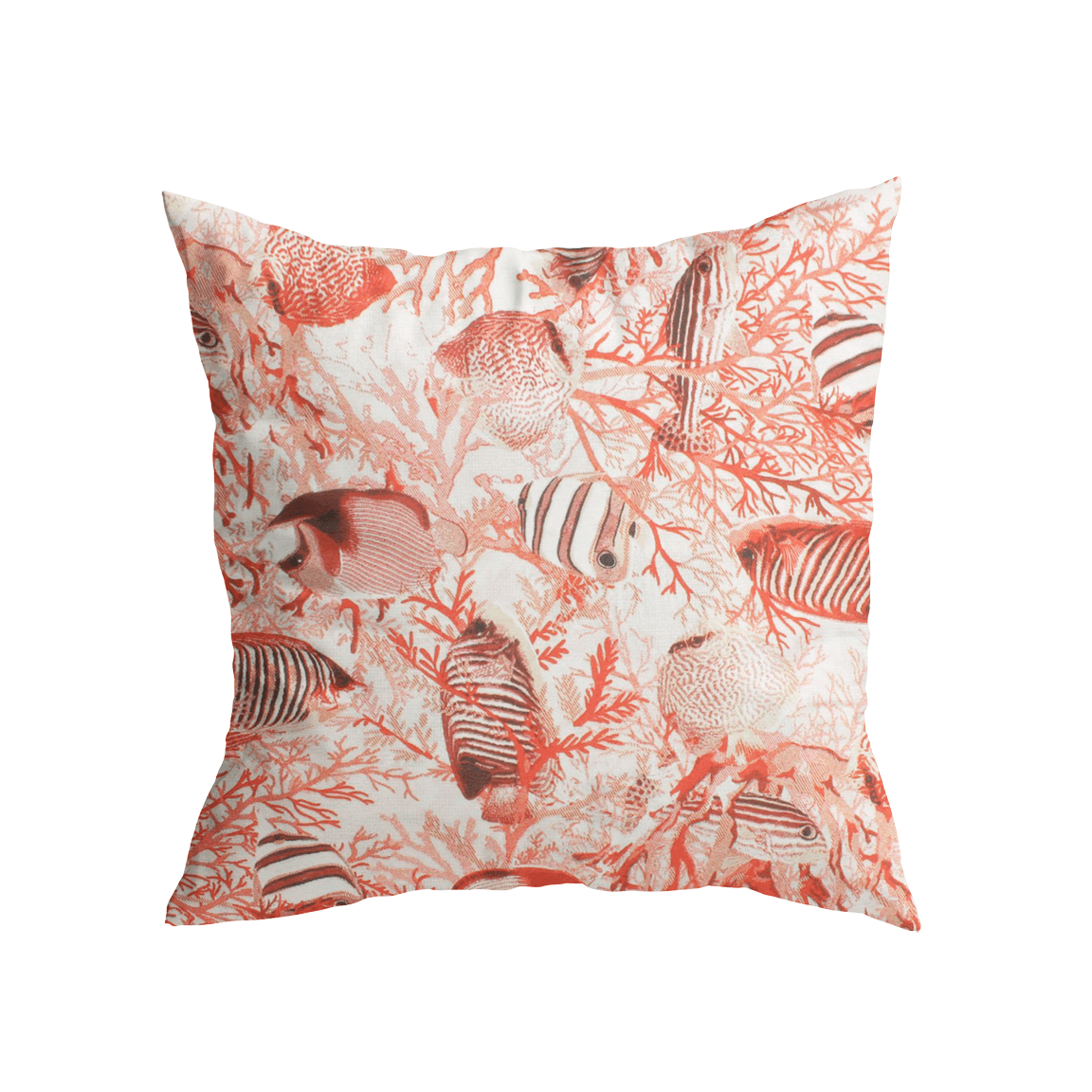 Tecido para Decoração Loneta Nautico Peixes- vermelho Decoração Feira dos Tecidos Online 